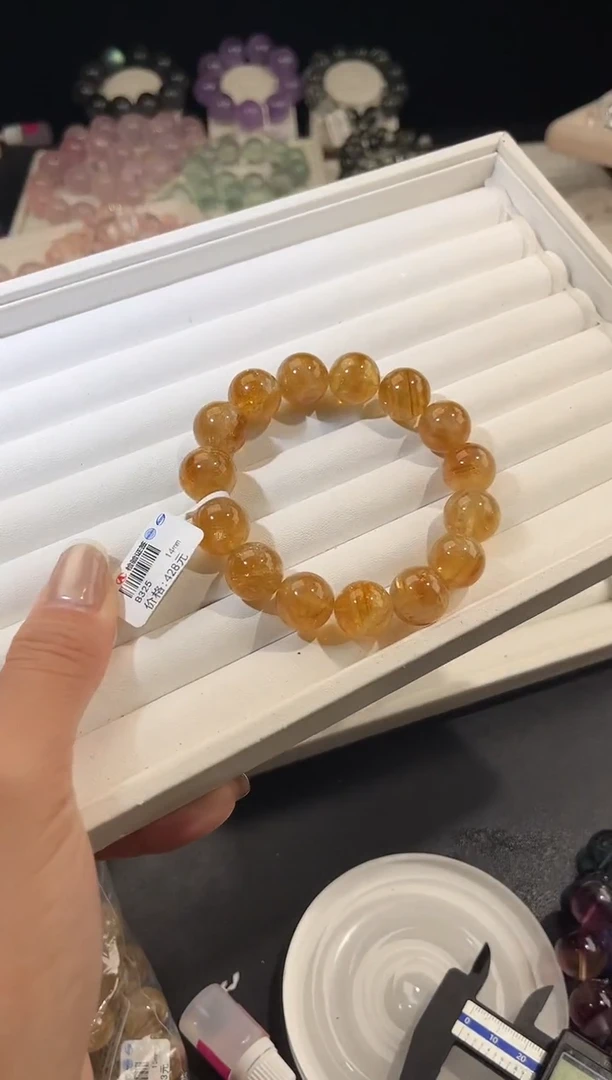 未镶嵌手链水晶多样性发一黄阿赛14mm