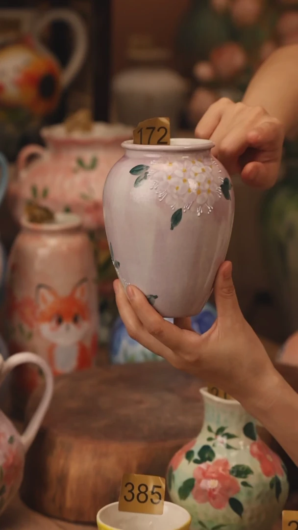陶瓷172景德镇设计师手作花器摆件侘寂风