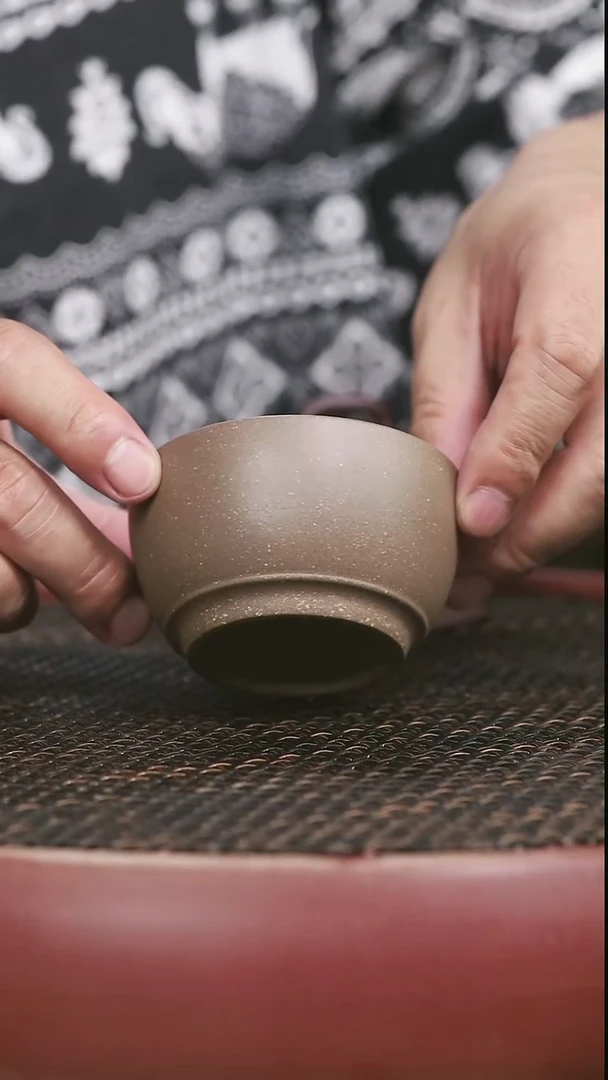 茶壶紫砂蟹壳青双线杯