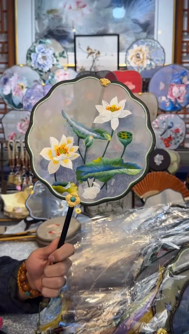 扇子纯手工苏绣团扇