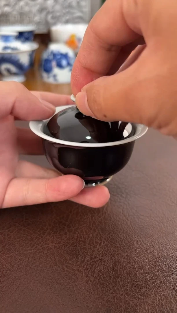 高温单色釉宝宝盖碗