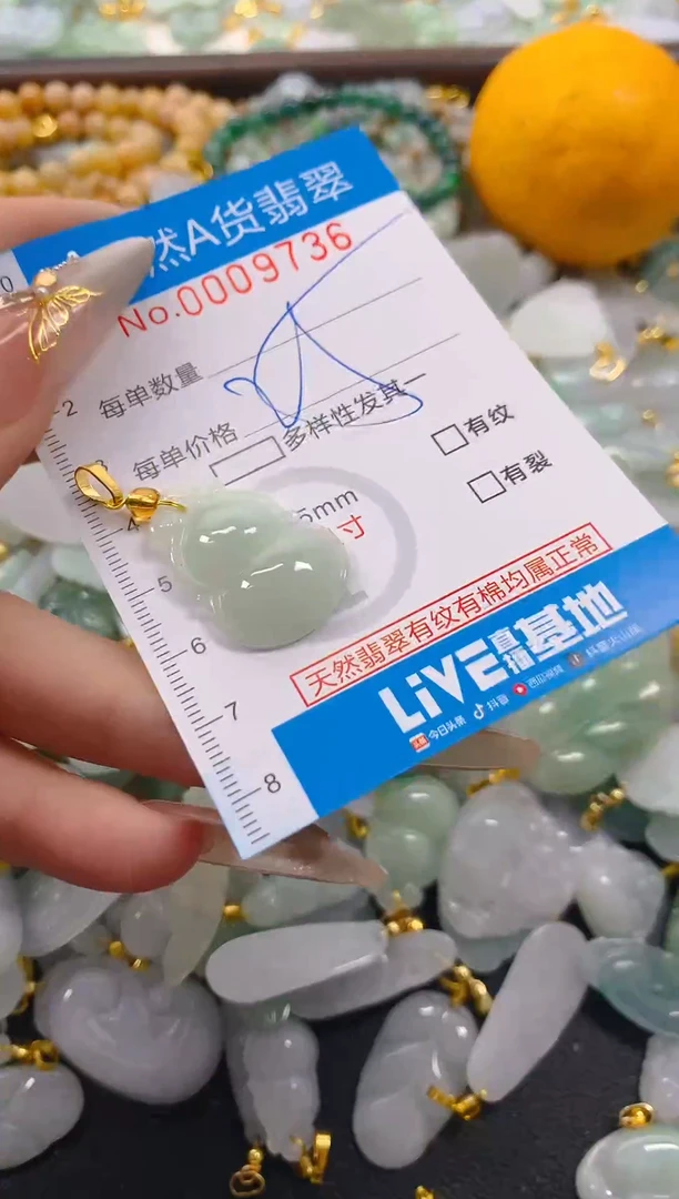 颈饰未镶嵌翡翠净货挂件-9736