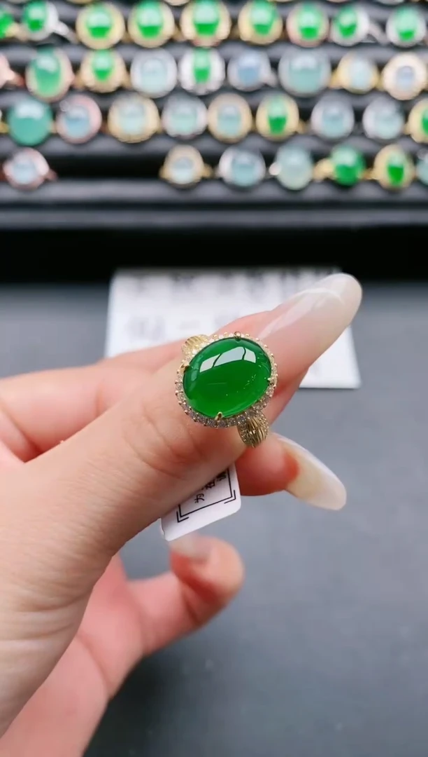 【闪购商品】翡翠戒指银S925镶嵌11111