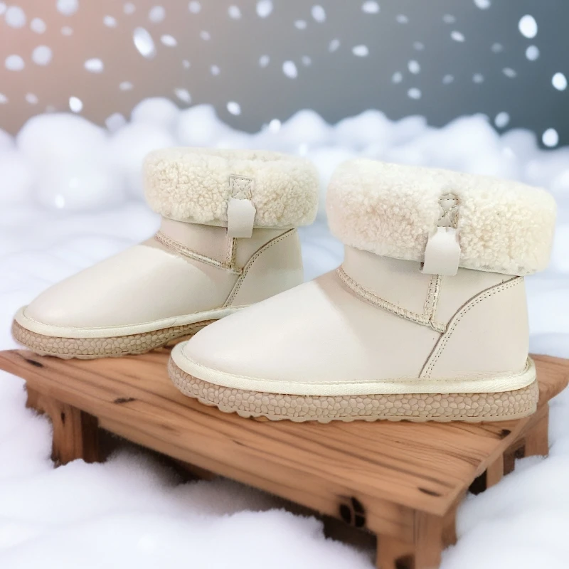 短靴308时尚休闲保暖防滑圆头加绒雪地靴