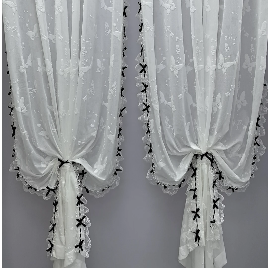 2025春季新品 羊绒浮雕蝴蝶花 网红窗纱