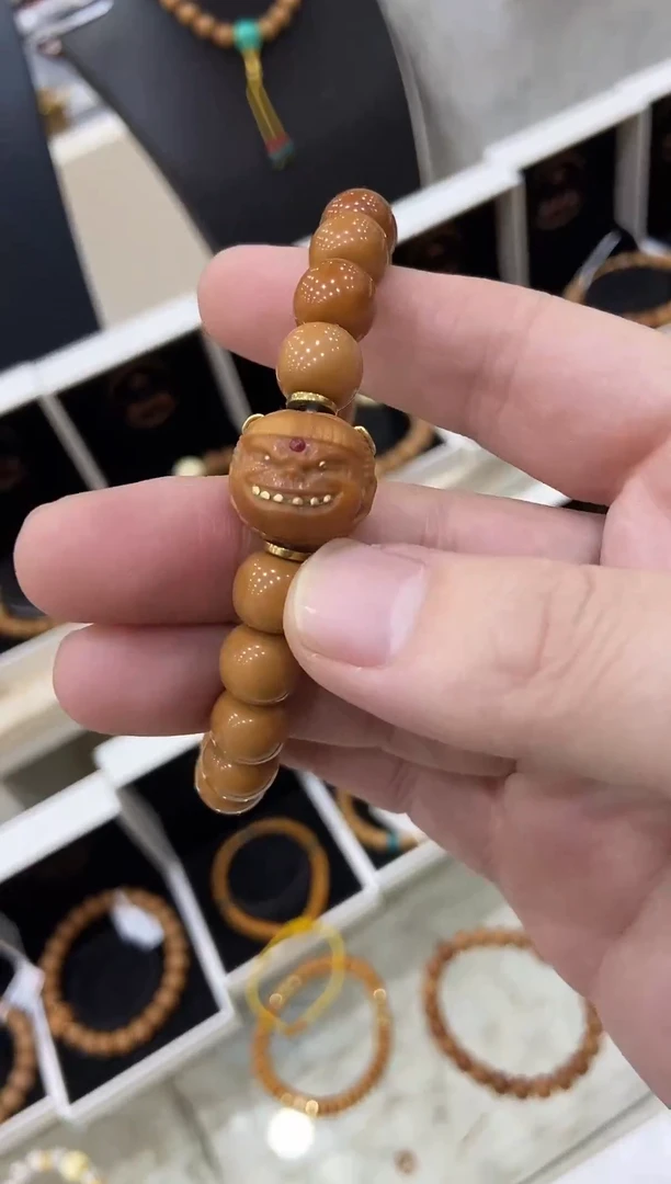 菩提手串/手链猴头老型珠手串带哪吒配饰