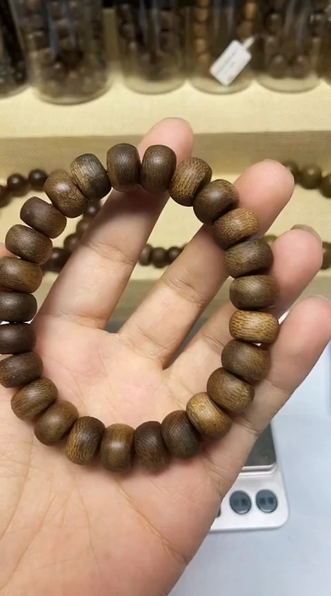 沉香手串3***8沉香沉香手串算盘珠1.2文莱粗纹软丝沉水
