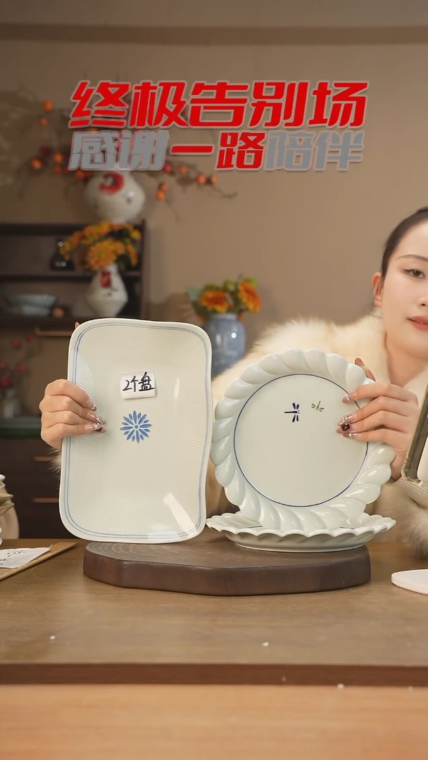 【闪购商品】碗8.5蜻蜓圆盘+钻纹长方鱼盘