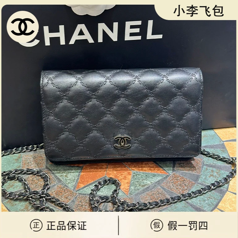 99新 Chanel/香奈儿 woc小牛皮 珐琅so black