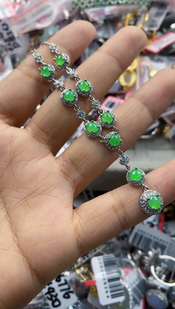 银S925镶嵌戒指翡翠444                   2