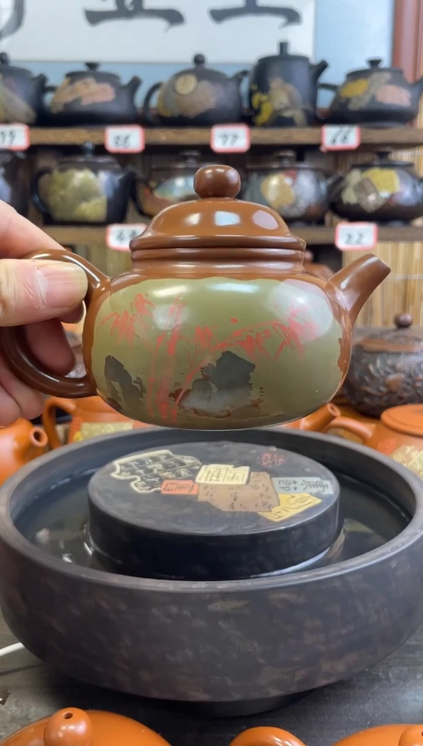 【闪购商品】壶建水紫陶多道彩填高亮光（微瑕）