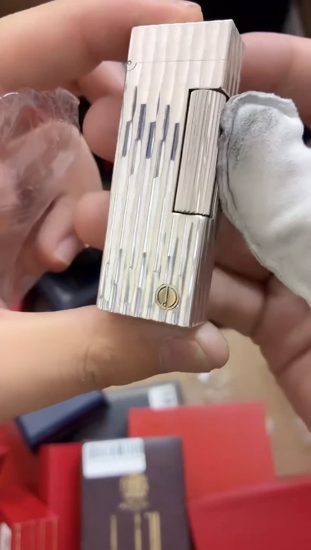 五代银竹节打火机