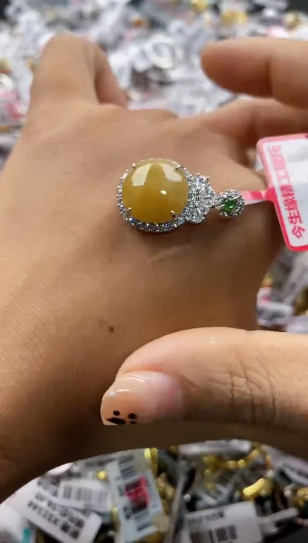 翡翠戒指银S925镶嵌77777   5
