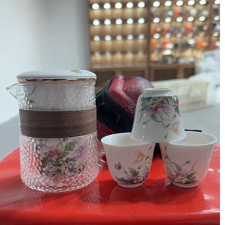 F999-莲花玻璃快客旅行茶具