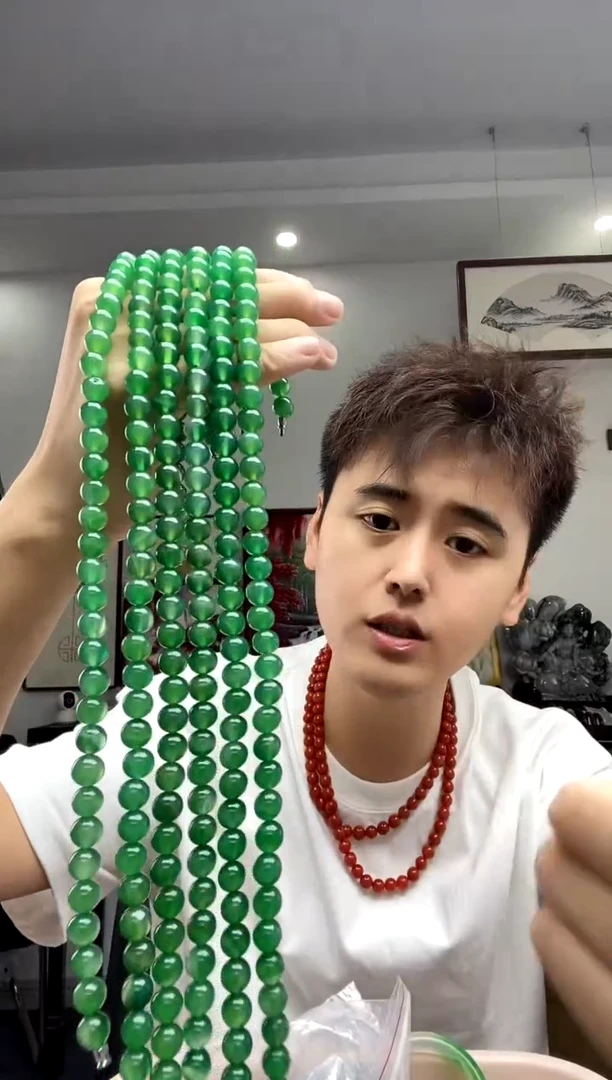 玛瑙/玉髓颈饰未镶嵌绿玛瑙妈妈链卡10