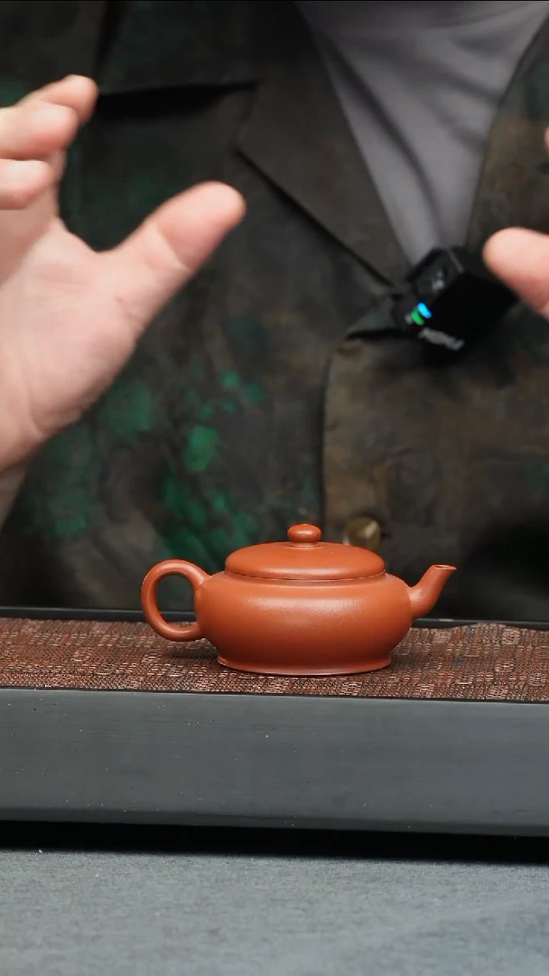 茶壶紫砂五堂 朱泥扁灯-诗酒趁年华