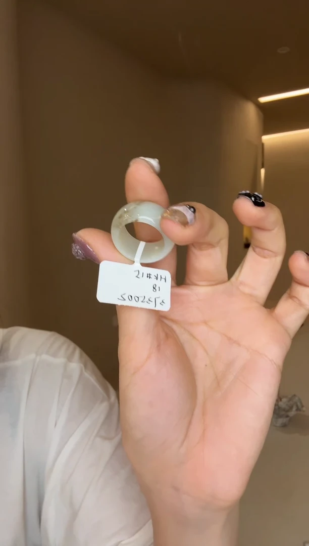 【闪购商品】和田玉戒指未镶嵌15码糖草花多样性发其一