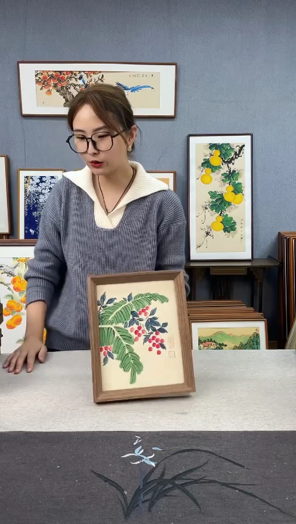 【闪购商品】国画10寸-23*29摆台书法作品-芭蕉