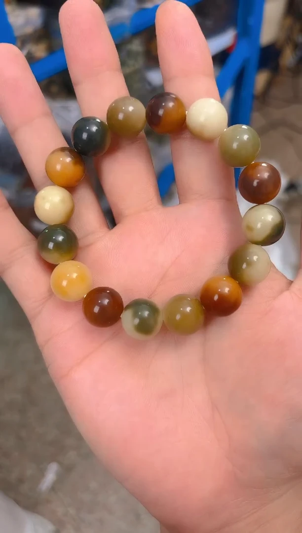 菩提根/象牙果吊坠花皮圆珠单圈手串