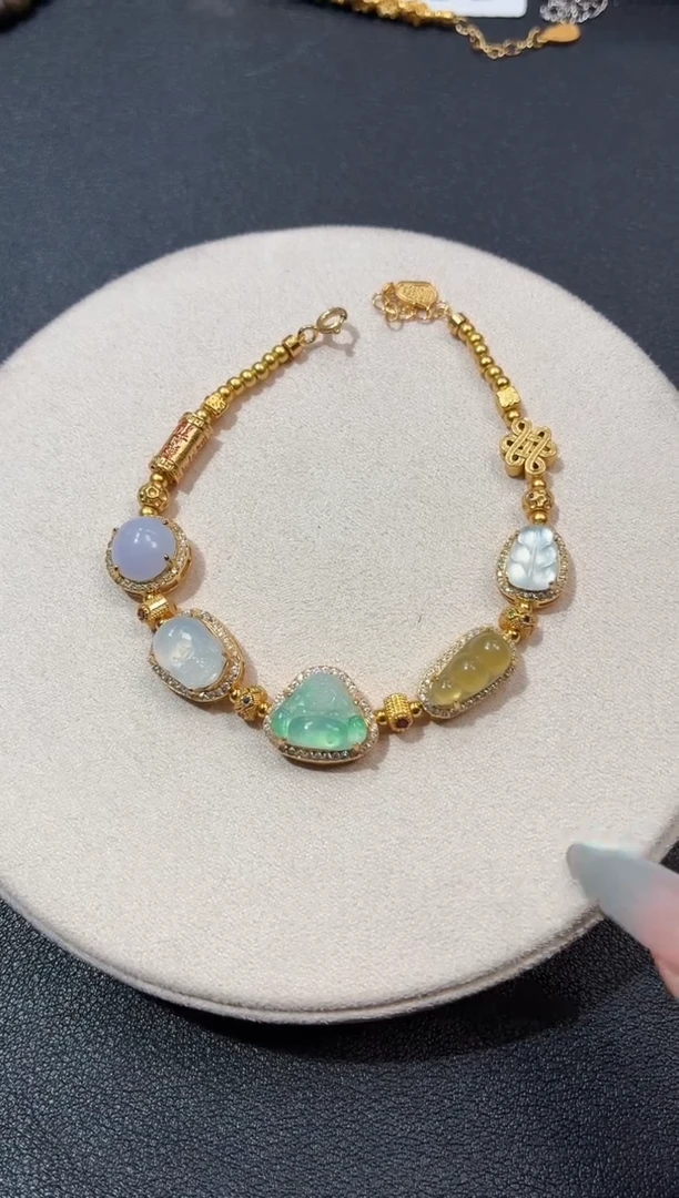 银S925镶嵌手链翡翠手链