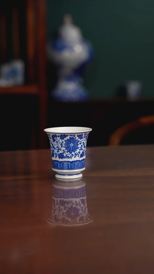 晓月柴窑 缠枝闻香杯