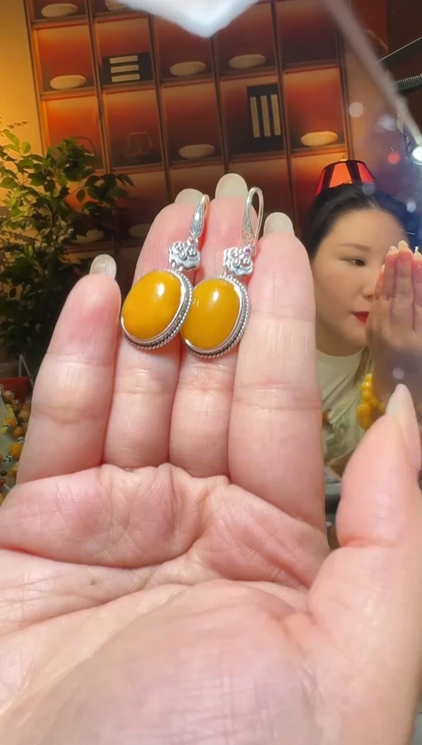 蜜蜡颈饰银S925镶嵌4992天然蜜蜡珠宝奇石全都保真
