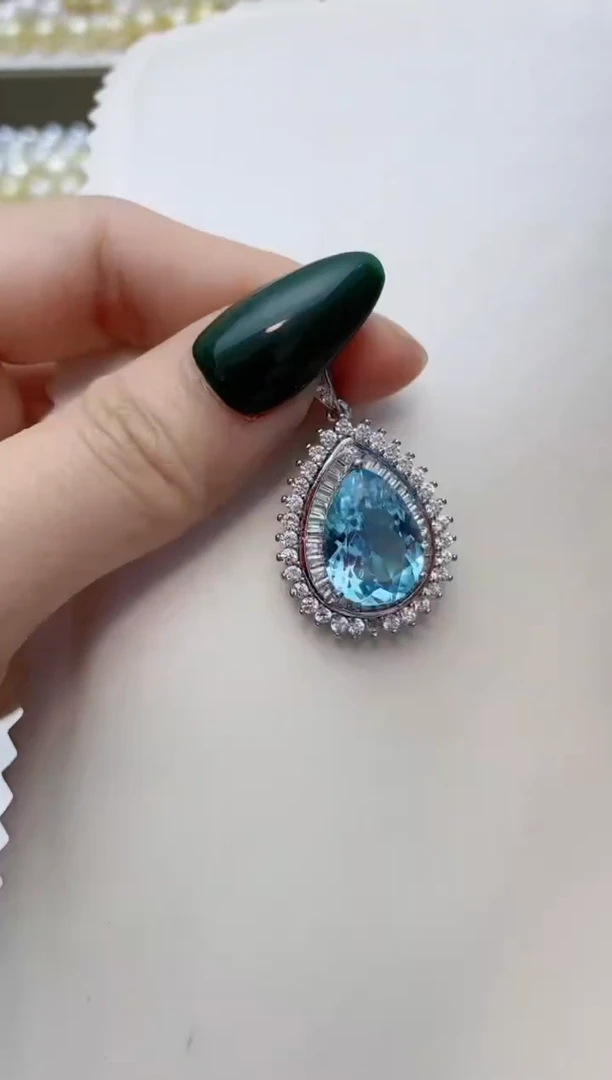 【闪购商品】托帕石颈饰银S925镶嵌A64