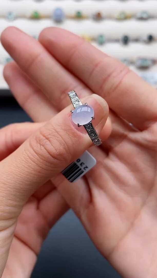 银S925镶嵌戒指翡翠555555+8