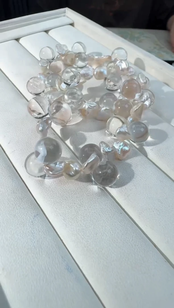 水晶手链未镶嵌白水牛逼空巴洛克水滴发货多样性发其一