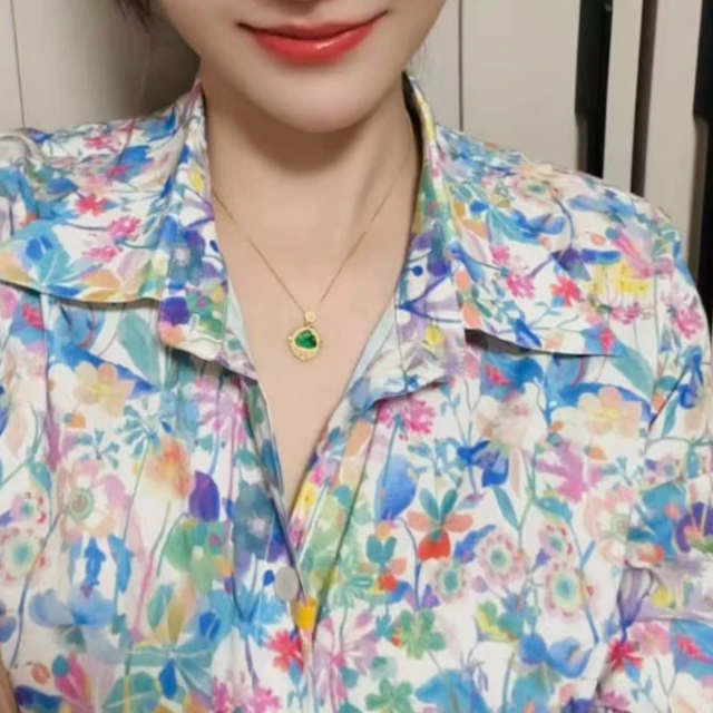 铜合金项链 天 然 石 头烧蓝项链