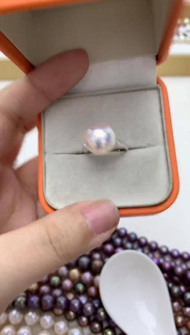 银S925镶嵌戒指淡水珍珠q20