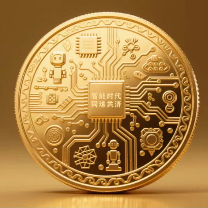 含金工艺品2025世界人工智能大会纪念章