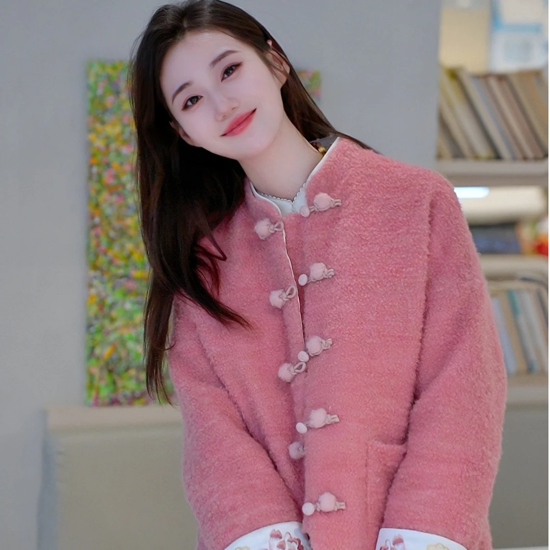 《ELFBOX》秋冬款高级感气质百搭国风羊毛呢厚款外套6613