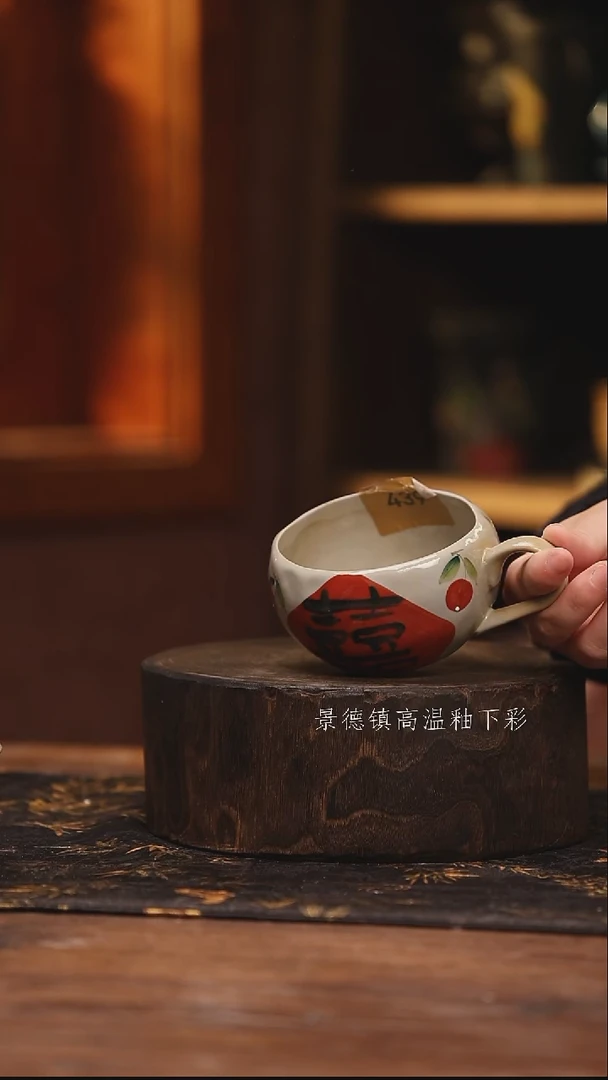 陶瓷 景德镇高温釉下手绘陶瓷@L439@