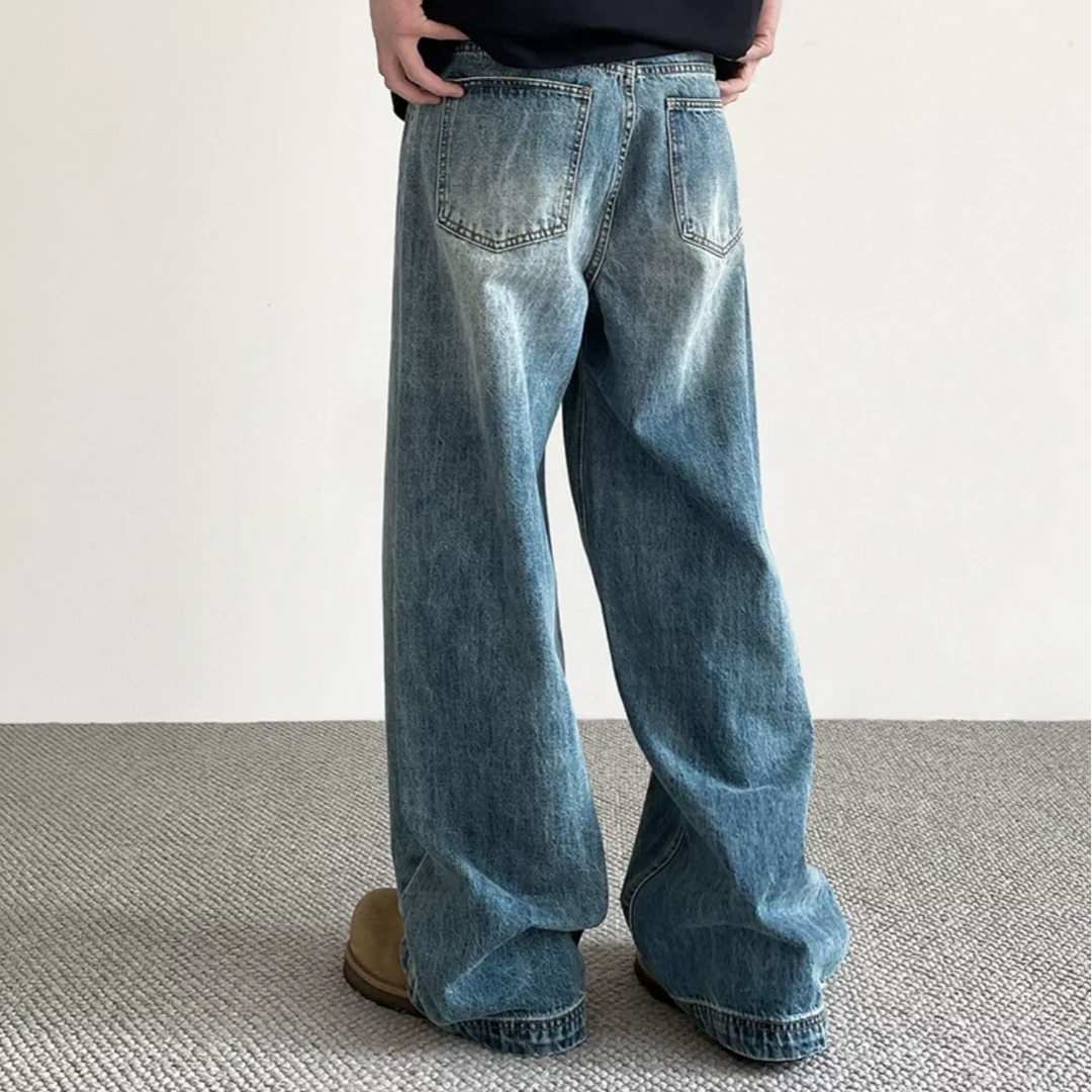 2025秋季新款牛仔裤阔腿裤直筒复古宽松牛仔裤裤子阔腿裤牛仔裤