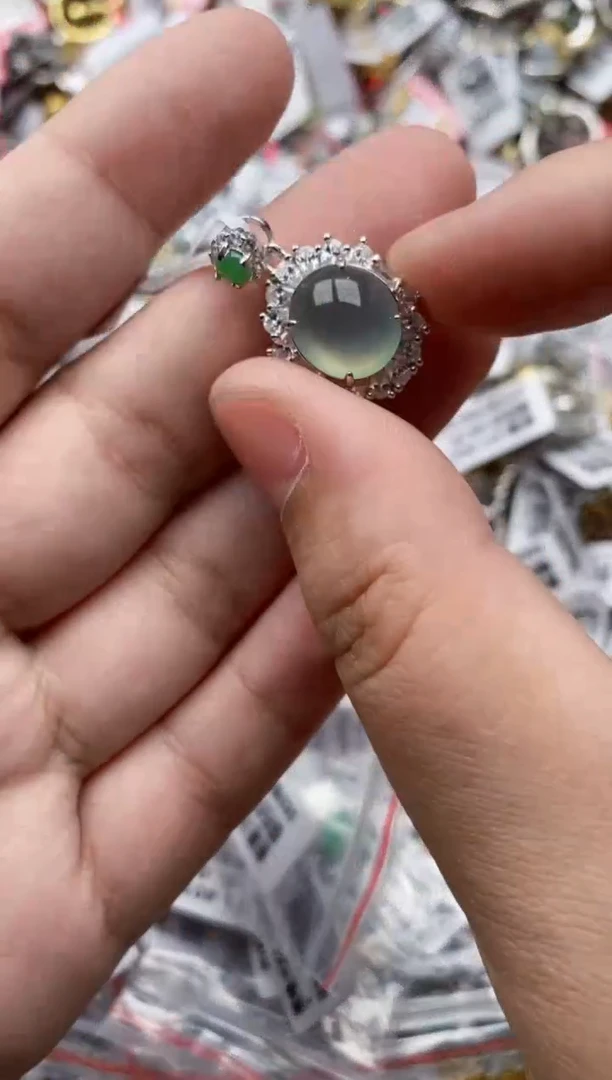 【闪购商品】翡翠戒指银S925镶嵌55555---6