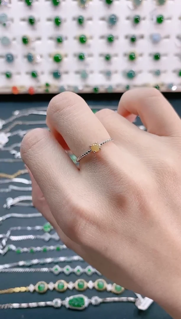 【闪购商品】翡翠戒指银S925镶嵌天然翡翠