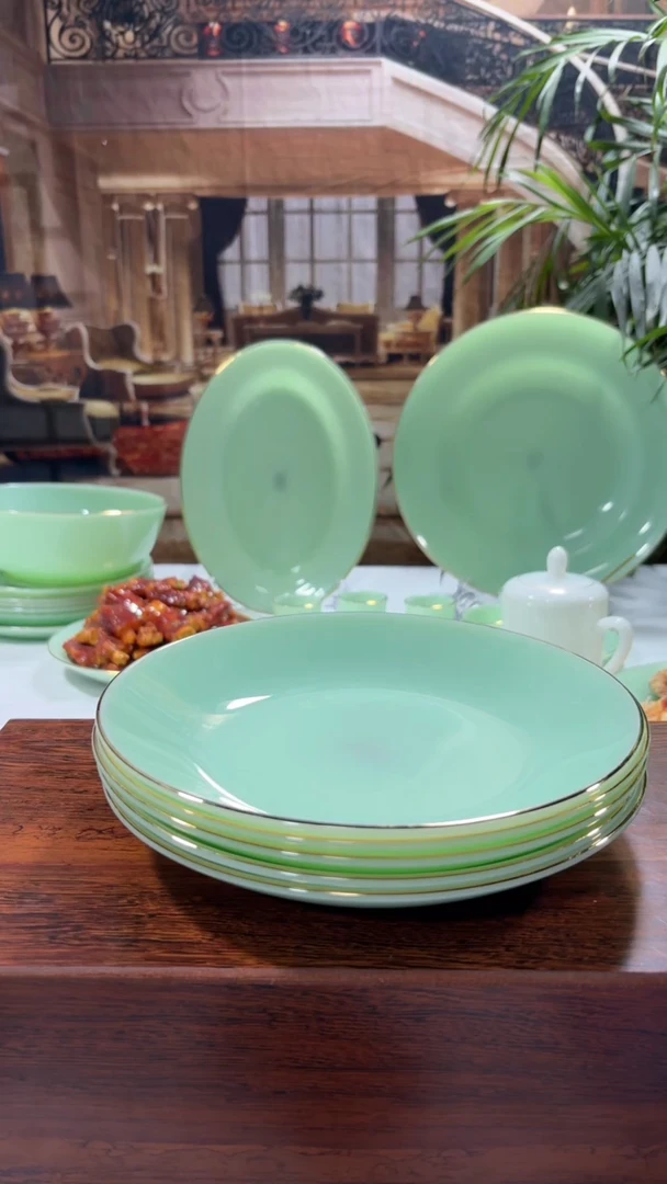 【闪购商品】...  8英寸深盘10个  玉瓷【贝美】