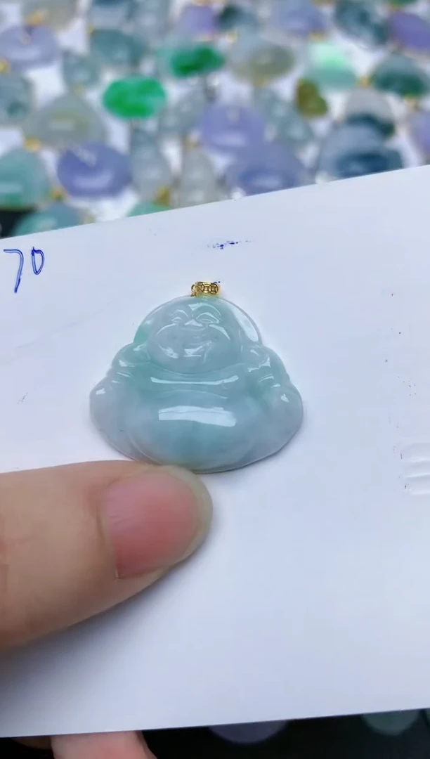 【闪购商品】翡翠颈饰18K金镶嵌天然翡翠A货    