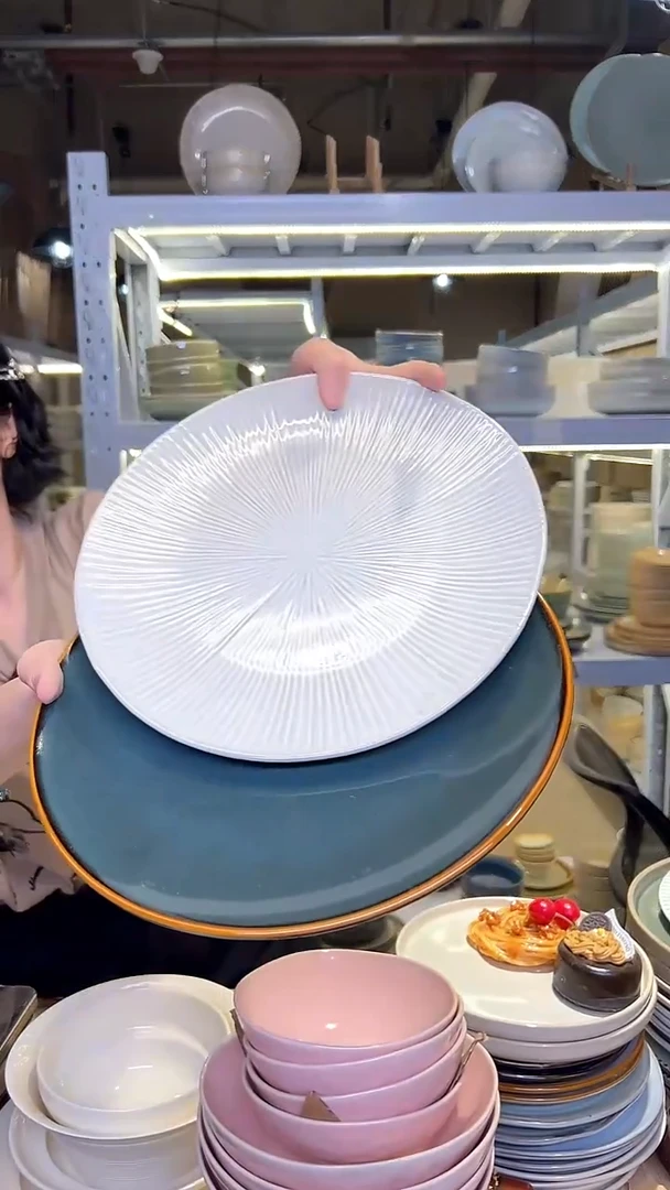 瓷133外贸尾货高温釉下彩陶瓷餐具默认微瑕