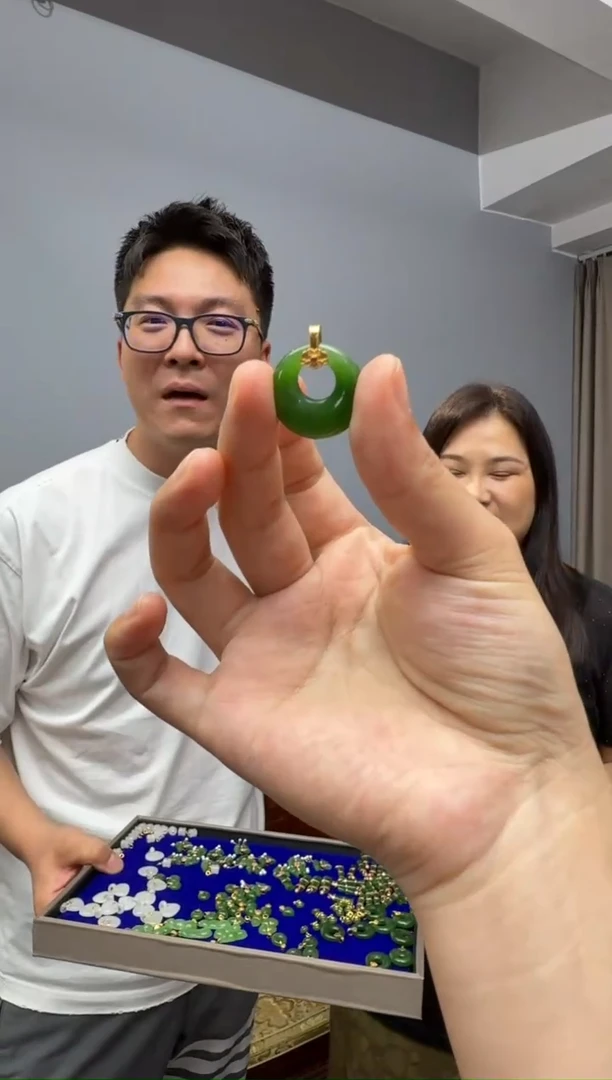 和田玉18K金镶嵌颈饰10红霞姐8.2多样性拍一发一