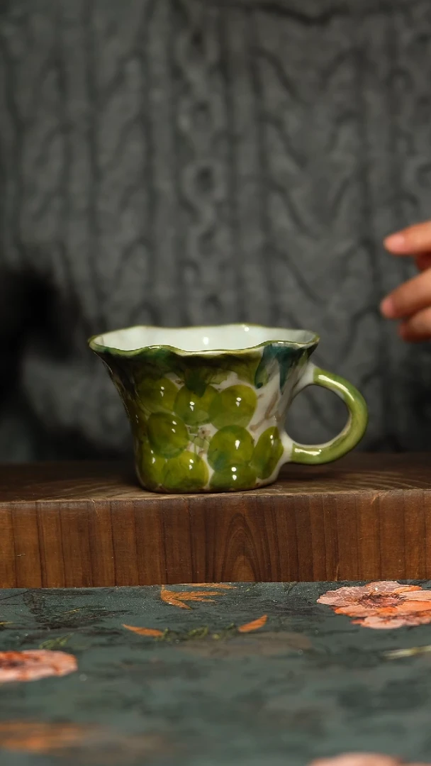 杯釉下彩手工手绘同款陶器