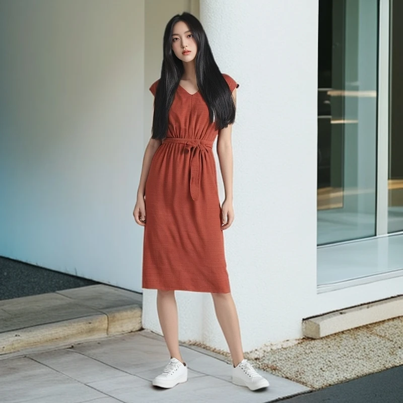 汉麻气质连衣裙舒适气质优雅知性高贵遮肉藏肉更显瘦展示独特魅力