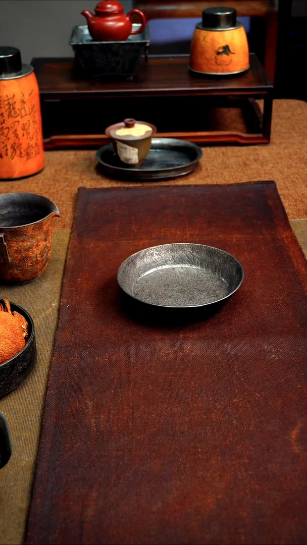 6843纯锡壶承茶盘12.2*3