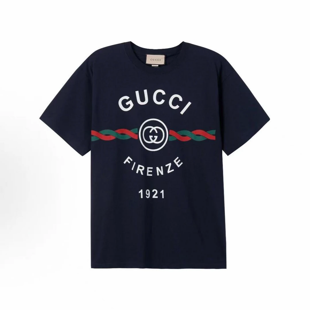 未使用 GUCCI/古驰 古驰Lidofireze1921系列字母数字印花短袖男款