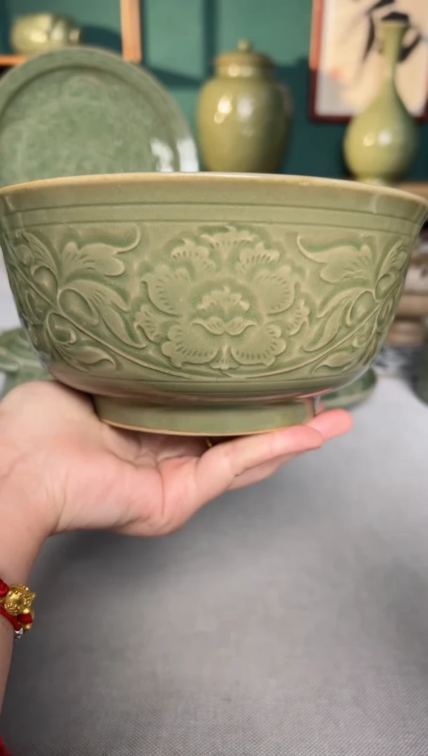 【闪购商品】其他耀州窑7寸牡丹大碗微瑕福利1只特价