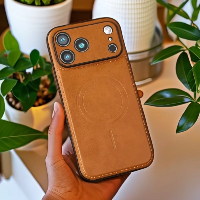 【苹果手机壳】适用iPhone17/16/15/14/13Promax高端皮革全包磁吸套