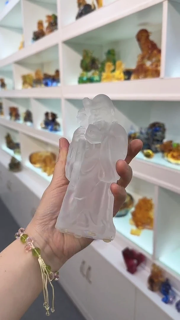 手工艺品琉璃白色寿星