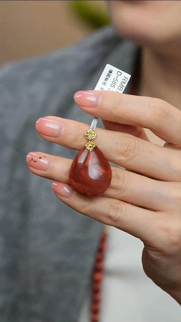 【闪购商品】南红玛瑙吊坠18K金镶嵌@D-585@