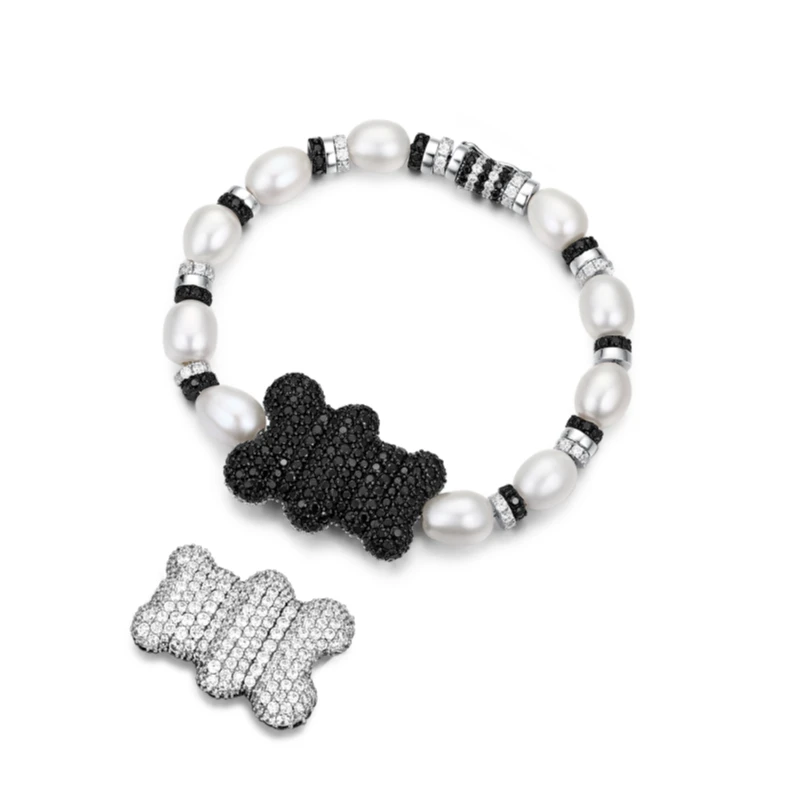 APM Monaco 925银合成锆石手链 40周年限定珍珠手链时尚串珠轻奢